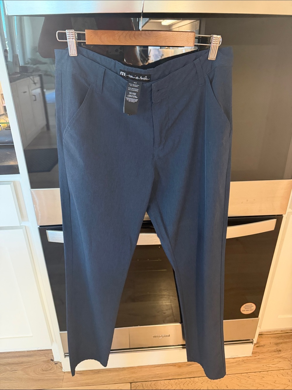 TravisMathew Men's Navy Dress Pants - Tailored Flat Front